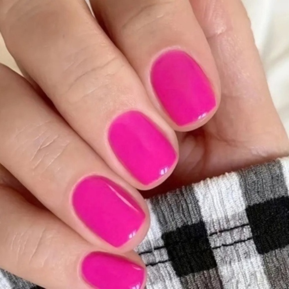 Pink Glossy Short Square Press-On Nails